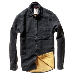 Relwen Men’s Herringbone Chamois-Lined Flannel - Charcoal, Large
